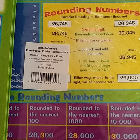 NWT Math Reference Four-Pocket Folder - Picture 8 of 8